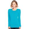 Cherokee Long Sleeve Underscrub for Women Modern Classic fit Soft Crew Neck Knit Tee with 2-Way Stretch – 4881(Turquoise)