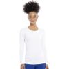 Cherokee Long Sleeve Underscrub for Women Modern Classic fit Soft Crew Neck Knit Tee with 2-Way Stretch – 4881(White)