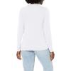 Cherokee Long Sleeve Underscrub for Women Modern Classic fit Soft Crew Neck Knit Tee with 2-Way Stretch – 4881(White)