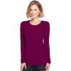 Cherokee Long Sleeve Underscrub for Women Modern Classic fit Soft Crew Neck Knit Tee with 2-Way Stretch – 4881(Wine)