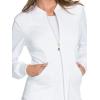 Cherokee Luxe Sport Women Warm Up Scrubs Jacket Zip Front CK300(White)