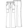Cherokee Luxe Women Scrubs Pant Low Rise Flare Leg Drawstring Cargo 21100(Caribbean Blue)