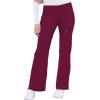 Cherokee Luxe Women Scrubs Pant Low Rise Flare Leg Drawstring Cargo 21100(Wine)