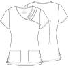 Cherokee Luxe Women Scrubs Top Crossover V-Neck Pin-Tuck 1999(Red)