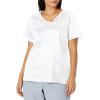 Cherokee Luxe Women Scrubs Top Crossover V-Neck Pin-Tuck 1999(White)