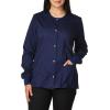 Cherokee Luxe Women Warm Up Scrubs Jacket Snap Front 1330(Navy)