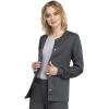 Cherokee Luxe Women Warm Up Scrubs Jacket Snap Front 1330(Pewter)