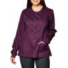Cherokee Luxe Women Warm Up Scrubs Jacket Snap Front 1330(Wine)