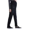 Cherokee Maternity Scrub Pants for Women Straight Leg Bottoms with Belly Coverage, Ultra Soft 2-Way Stretch Fabric – WW155(Black)