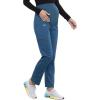 Cherokee Maternity Scrub Pants for Women Straight Leg Bottoms with Belly Coverage, Ultra Soft 2-Way Stretch Fabric – WW155(Caribbean Blue)