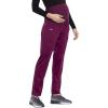 Cherokee Maternity Scrub Pants for Women Straight Leg Bottoms with Belly Coverage, Ultra Soft 2-Way Stretch Fabric – WW155(Wine)