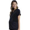 Cherokee Maternity Scrub Top Mock Wrap with 2 Pockets, Breathable and 2-Way Stretch Fabric – WW688(Black)