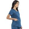 Cherokee Maternity Scrub Top Mock Wrap with 2 Pockets, Breathable and 2-Way Stretch Fabric – WW688(Caribbean Blue)
