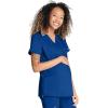 Cherokee Maternity Scrub Top Mock Wrap with 2 Pockets, Breathable and 2-Way Stretch Fabric – WW688(Galaxy Blue)