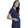 Cherokee Maternity Scrub Top Mock Wrap with 2 Pockets, Breathable and 2-Way Stretch Fabric – WW688(Navy)