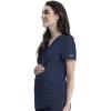Cherokee Maternity Scrub Top Mock Wrap with 2 Pockets, Breathable and 2-Way Stretch Fabric – WW688(Navy)