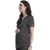 Cherokee Maternity Scrub Top Mock Wrap with 2 Pockets, Breathable and 2-Way Stretch Fabric – WW688(Pewter)
