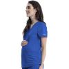 Cherokee Maternity Scrub Top Mock Wrap with 2 Pockets, Breathable and 2-Way Stretch Fabric – WW688(Royal)