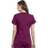 Cherokee Maternity Scrub Top Mock Wrap with 2 Pockets, Breathable and 2-Way Stretch Fabric – WW688(Wine)