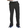 Cherokee Men Scrubs Set Modern Fit V-Neck Scrub Tops, CK900A and Tapered Leg Drawstring Scrub Pants, CK200A(Black)