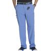 Cherokee Men Scrubs Set Modern Fit V-Neck Scrub Tops, CK900A and Tapered Leg Drawstring Scrub Pants, CK200A(Ciel)