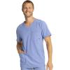 Cherokee Men Scrubs Set Modern Fit V-Neck Scrub Tops, CK900A and Tapered Leg Drawstring Scrub Pants, CK200A(Ciel)