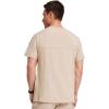 Cherokee Men Scrubs Set Modern Fit V-Neck Scrub Tops, CK900A and Tapered Leg Drawstring Scrub Pants, CK200A(Khaki)