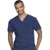 Cherokee Men Scrubs Set Modern Fit V-Neck Scrub Tops, CK900A and Tapered Leg Drawstring Scrub Pants, CK200A(Navy)