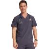 Cherokee Men Scrubs Set Modern Fit V-Neck Scrub Tops, CK900A and Tapered Leg Drawstring Scrub Pants, CK200A(Petwer)