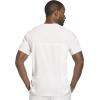 Cherokee Men Scrubs Set Modern Fit V-Neck Scrub Tops, CK900A and Tapered Leg Drawstring Scrub Pants, CK200A(White)