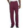 Cherokee Men Scrubs Set Modern Fit V-Neck Scrub Tops, CK900A and Tapered Leg Drawstring Scrub Pants, CK200A(Wine)
