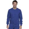 Cherokee Men Warm Up Scrubs Jacket Workwear Revolution Snap Front WW380(Galaxy Blue)