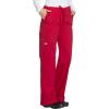 Cherokee Men & Women Scrubs Pant Workwear Core Stretch Drawstring Cargo 4043(Red)