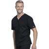 Cherokee Men & Women Scrubs Top Workwear Professionals Pocketless Tuckable V-Neck WW605(Black)