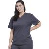 Cherokee Men & Women Scrubs Top Workwear Professionals Pocketless Tuckable V-Neck WW605(Pewter)