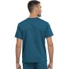 Cherokee Men and Women Scrub Set Tuckable V-Neck Top, WW625 with Tapered Leg Drawstring Pant, WW020(Caribbean Blue)