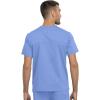 Cherokee Men and Women Scrub Set Tuckable V-Neck Top, WW625 with Tapered Leg Drawstring Pant, WW020(Ciel)