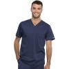 Cherokee Men and Women Scrub Set Tuckable V-Neck Top, WW625 with Tapered Leg Drawstring Pant, WW020(Navy)