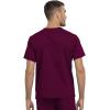 Cherokee Men and Women Scrub Set Tuckable V-Neck Top, WW625 with Tapered Leg Drawstring Pant, WW020(Wine)