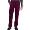 Cherokee Men and Women Scrub Set Tuckable V-Neck Top, WW625 with Tapered Leg Drawstring Pant, WW020(Wine)