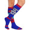 Cherokee Men’s Compression Socks, 10-15 mmHg Knee High, Colorful Print, Lightweight, 1 Pair Pack – MPRINTSUPPORT(Papa Smurf)