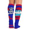 Cherokee Men’s Compression Socks, 10-15 mmHg Knee High, Colorful Print, Lightweight, 1 Pair Pack – MPRINTSUPPORT(Papa Smurf)