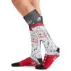 Cherokee Men’s Compression Socks, 10-15 mmHg Knee High, Colorful Print, Lightweight, 1 Pair Pack – MPRINTSUPPORT(Santa Smiles)