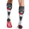 Cherokee Men’s Compression Socks, 10-15 mmHg Knee High, Colorful Print, Lightweight, 1 Pair Pack – MPRINTSUPPORT(Santa Smiles)