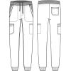 Cherokee Men’s Jogger Modern fit mid-Rise Pull-on Bottoms with 6 Pockets and Elastic Waistband WW251(Pewter)