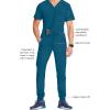 Cherokee Mens Mid Rise Jogger Scrub Pants with Zipper Cargo Pocket 360 Stretch Moisture Wicking PROTX2 Fabric – CK004A(Caribbean Blue)