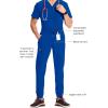 Cherokee Mens Mid Rise Jogger Scrub Pants with Zipper Cargo Pocket 360 Stretch Moisture Wicking PROTX2 Fabric – CK004A(Galaxy Blue)