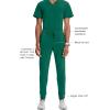 Cherokee Mens Mid Rise Jogger Scrub Pants with Zipper Cargo Pocket 360 Stretch Moisture Wicking PROTX2 Fabric – CK004A(Hunter Green)