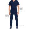 Cherokee Mens Mid Rise Jogger Scrub Pants with Zipper Cargo Pocket 360 Stretch Moisture Wicking PROTX2 Fabric – CK004A(Navy)