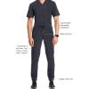 Cherokee Mens Mid Rise Jogger Scrub Pants with Zipper Cargo Pocket 360 Stretch Moisture Wicking PROTX2 Fabric – CK004A(Pewter)